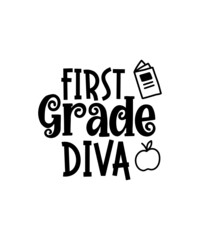 Back to School Svg Bundle, First Day of School Shirt, School Diva Svg, Kindergarten, 1st, 2nd Grade Svg File for Cricut & Silhouette, Png