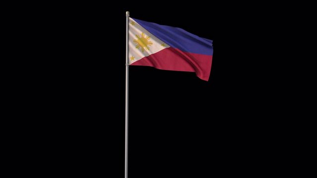 Philippines flag, 4k video background is transparent