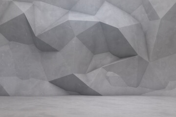Contemporary tiangular shaped concrete wall