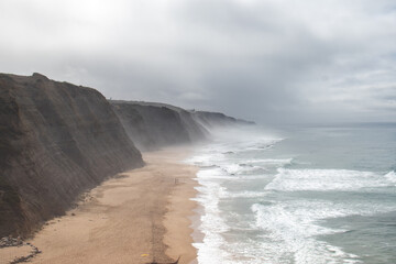 beautiful view of the beach Praia do Magoito in Portugal