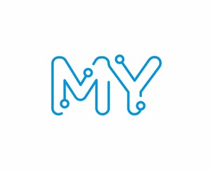 Abstract Letters MY Logo Design Template 001