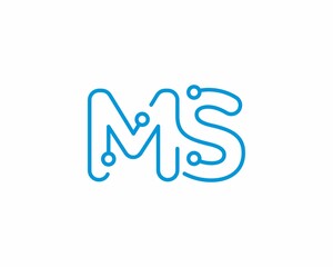 Abstract Letters MS Logo Design Template 001