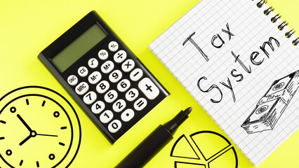 Tax system is shown using the text