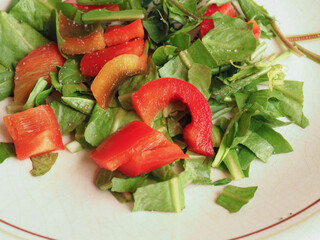 lettuce and red peppers