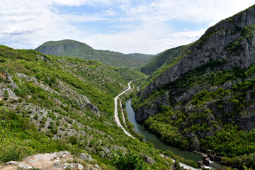 Sicevo gorge near Town of Nis in Serbia, Europe and view on Nisava River.