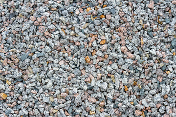 Fragments of crushed stone for construction