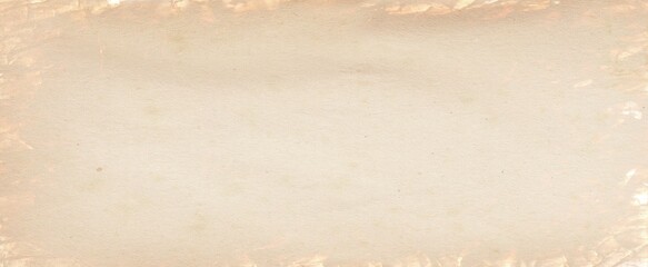 Old brown paper parchment background design with distressed vintage stains and ink spatter and white faded shabby center, elegant antique beige color