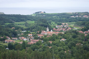 Fototapeta na wymiar Landscape of a small village in Cantabria, Spain