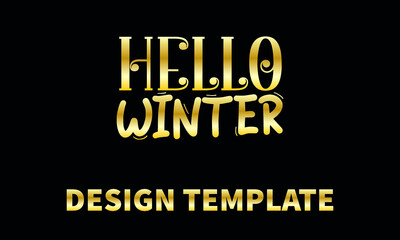 Fototapeta premium hello winter vector logo monograme template