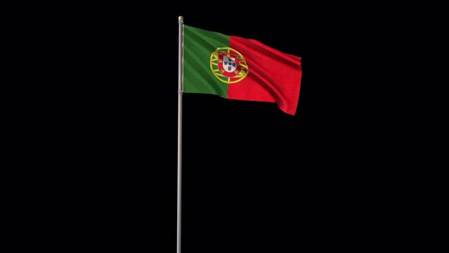 Portugal flag, 4k video background is transparent