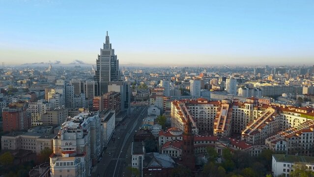 Top view on Moscow city. Russia 