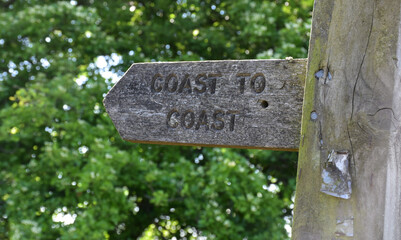 Directional Coast to Coast Sign Showing Walkers the Route