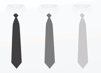 Grey tie set. vector illustration