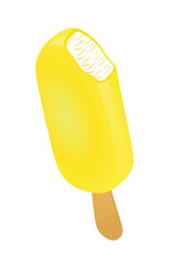 Yellow  lemon ice cream. vector illustration