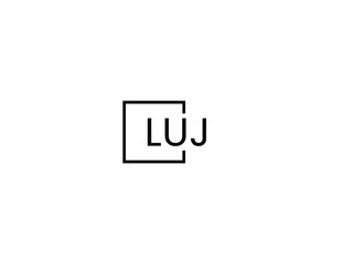 LUJ letter initial logo design vector illustration