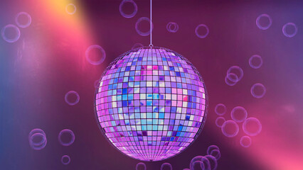 Shiny Disco Ball with bubbles