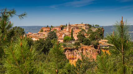Roussillon village in Vaucluse region. One of the most impressive villages in France.