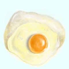 fried egg isolated on white background