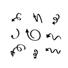 Hand drawn arrows set. Vector arrows signs