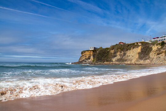 beautiful beach with blue sky in Portugal