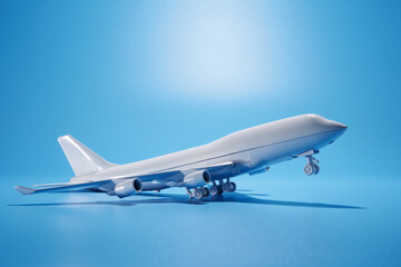 toy airplane against blue background