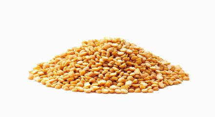 Pile of dried peas isolated on white background.