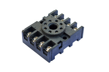 8 Pin Relay Base Socket isolated on the white background