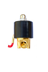 Electric Brass Solenoid Valve isolated on the white background