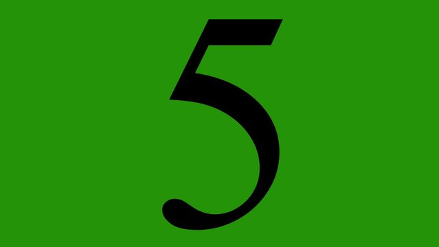 countdown animation from the number 10 to 0 seconds, on a green chroma key background