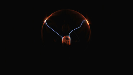 Electrostatic plasma sphere in the dark. Tesla coil - physics experiment