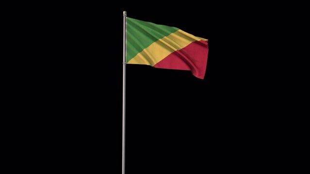 Republic of the Congo flag, 4k video background is transparent