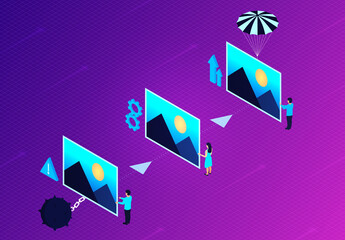 Image Optimization and Image Compression Concept - 3D Illustration © ArtemisDiana