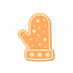 Gingerbread. Spice cake. Mitten. Cake. Flat, vector