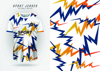 Background mockup for sports jerseys, race jerseys, running shirts, blue patterns.