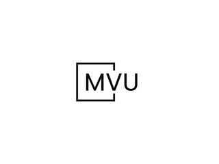 MVU Letter Initial Logo Design Vector Illustration