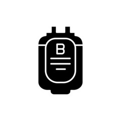 Donor blood type B line icon. Isolated vector element.