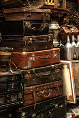 old suitcases in a shop