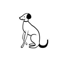Sketch dog, black and white dog