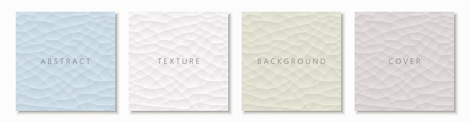 Set of colorful abstract polygon backgrounds, cards, banners. Geometric decorative textures - seamless endless prints