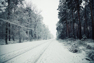 verschneite Straße