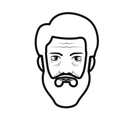 Bearded and haired man avatar. editable vector illustration of man.
