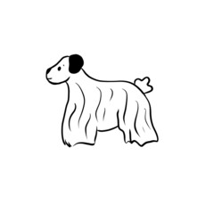 illustration of dog, Sketch dog, black and white dog