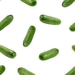Cucumber isolated on white background, SEAMLESS, PATTERN