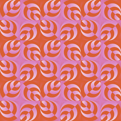 60s Retro Style And Mid-Century Aesthetics Vector Pattern Background Made With Abstract Geometric Shapes