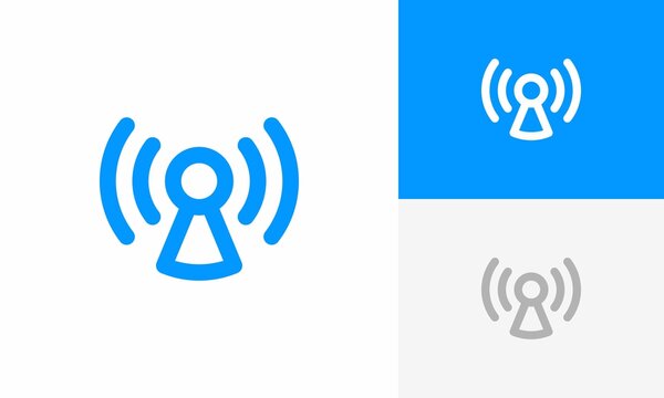 wifi key or signal logo design