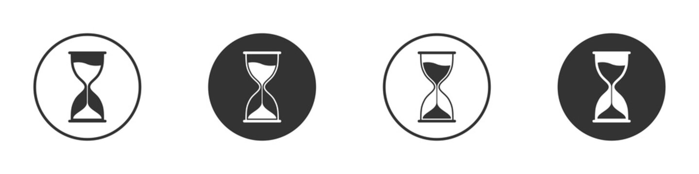 Hour Glass Icon Set. Flat Vector Illustration.