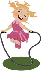 Obraz premium funny girl jumping rope