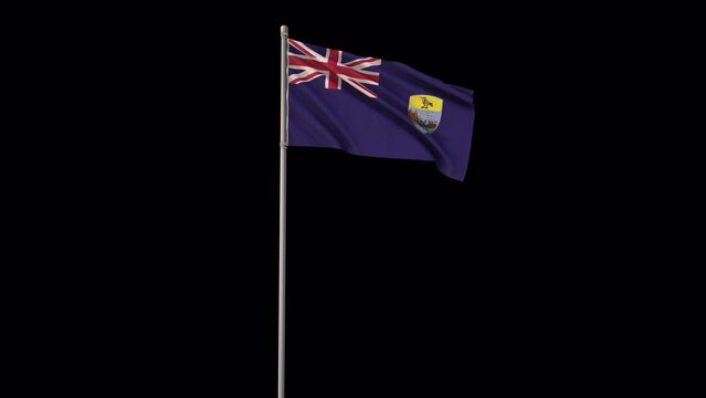 Saint Helena flag, 4k video background is transparent