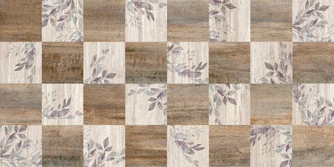 Fototapety  beige wooden background with square mosaic pattern