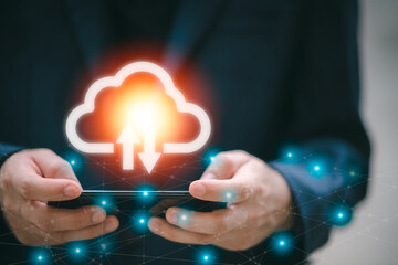 Business people use computer, global business internet connection application technology and digital marketing. Finance and Banking digital link technology Social Next Work Big Data